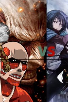 Mikasa and Levi vs Colossal Titan and Armored Titan (Attack on Titan) | JUS | Mugen