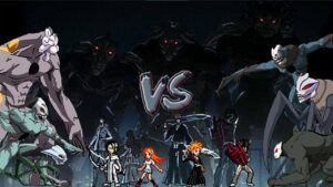 Ichigo, Uryū, Chad, and Orihime vs Hollows (Bleach)