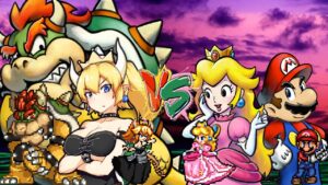 Bowser & Bowsette Vs Mario & Peach (Super Mario Bros)