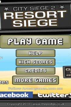 City Siege 2: Resort Siege (Flash Game) Full Gameplay All Levels