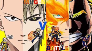 Saitama & Genos vs All Might & Endeavor (One Punch Man vs My Hero Academia)
